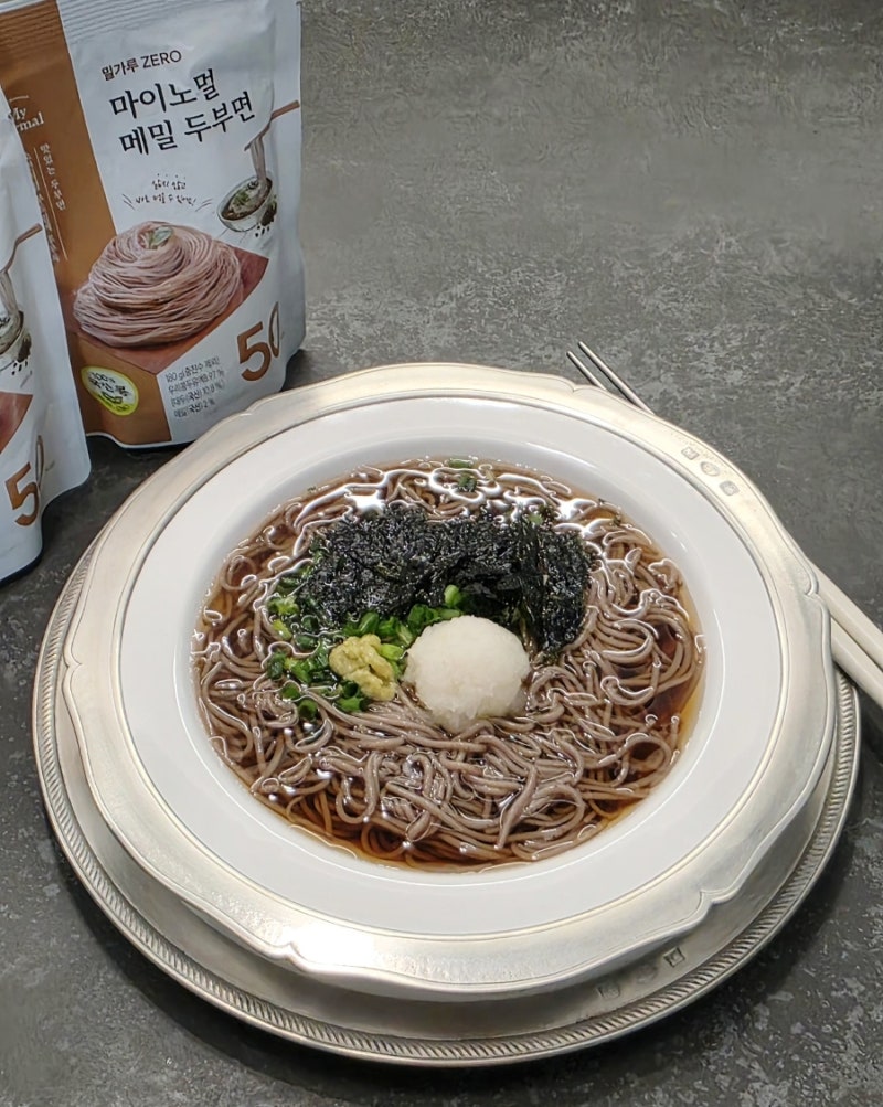 두부면요리 냉모밀 만들기 메밀소바 마이노멀 저칼로리면 두유면