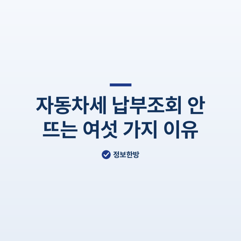 자동차세 납부조회, 안 나온다고 안 낸 게 아니에요