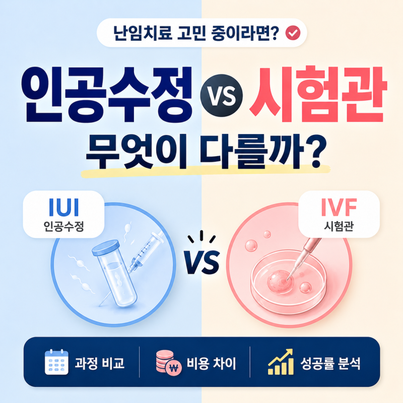 인공수정과 시험관 차이, 과정·비용·성공률은 어떻게 다를까?