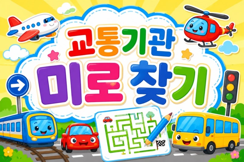 교통기관 미로찾기 활동지ㅣ유아부터 초등까지 난이도별 3단계