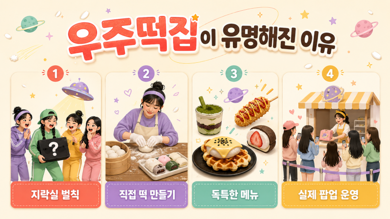 우주떡집이란?｜지락실 촬영지·팝업 위치·메뉴 추천 총정리