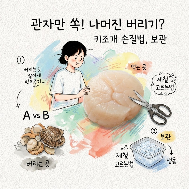 키조개 손질법과 먹는법 지나 보관법 제철 고르는법