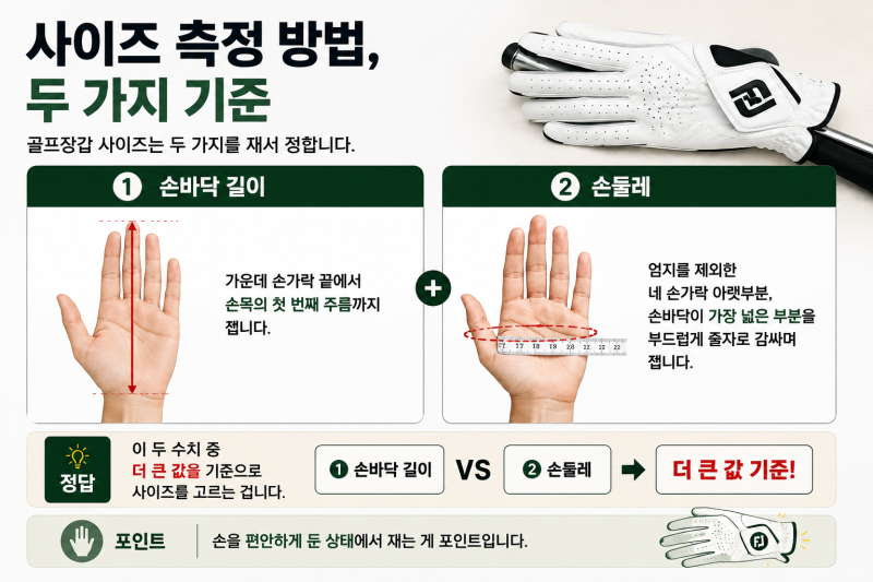 골프장갑 사이즈 고르는 법, 브랜드별 핏 차이까지