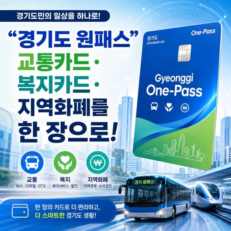 교통카드·복지카드·지역화폐를 한 장에? 경기도 원패스(One-Pass) 추진 총정리