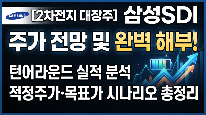 2차 전지 대장주 삼성SDI 주가 전망 및 완벽 해부! 턴어라운드 실적 분석과 적정주가·목표가 ....