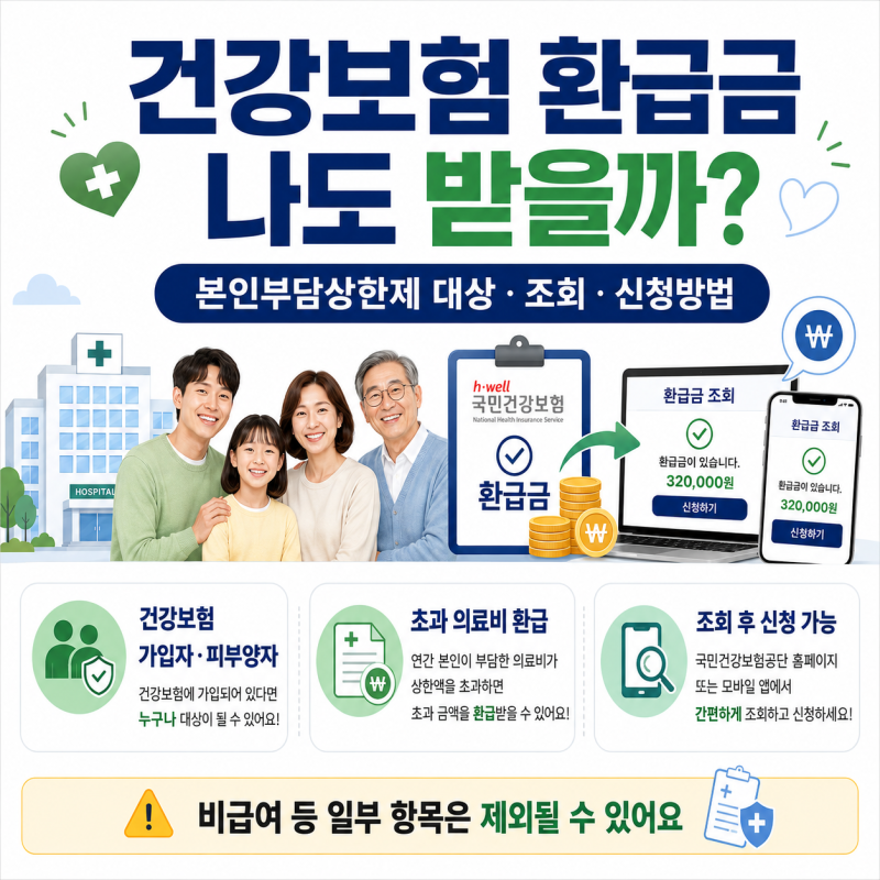 건강보험 환급금 나도 받을까? 본인부담상한제 대상·조회·신청방법