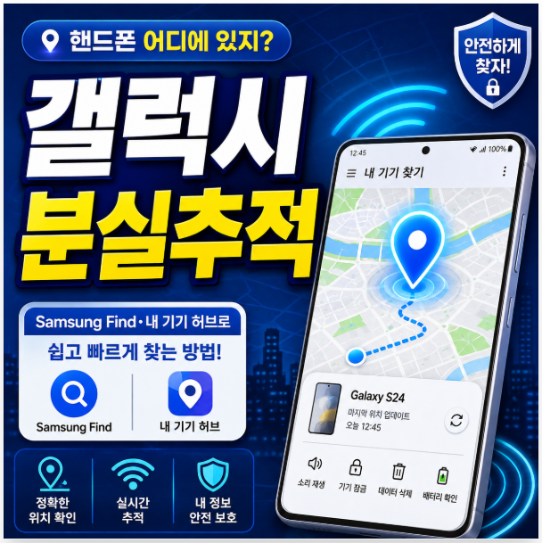 갤럭시 핸드폰 분실 위치추적, Samsung Find·내 기기 허브로 찾는 방법