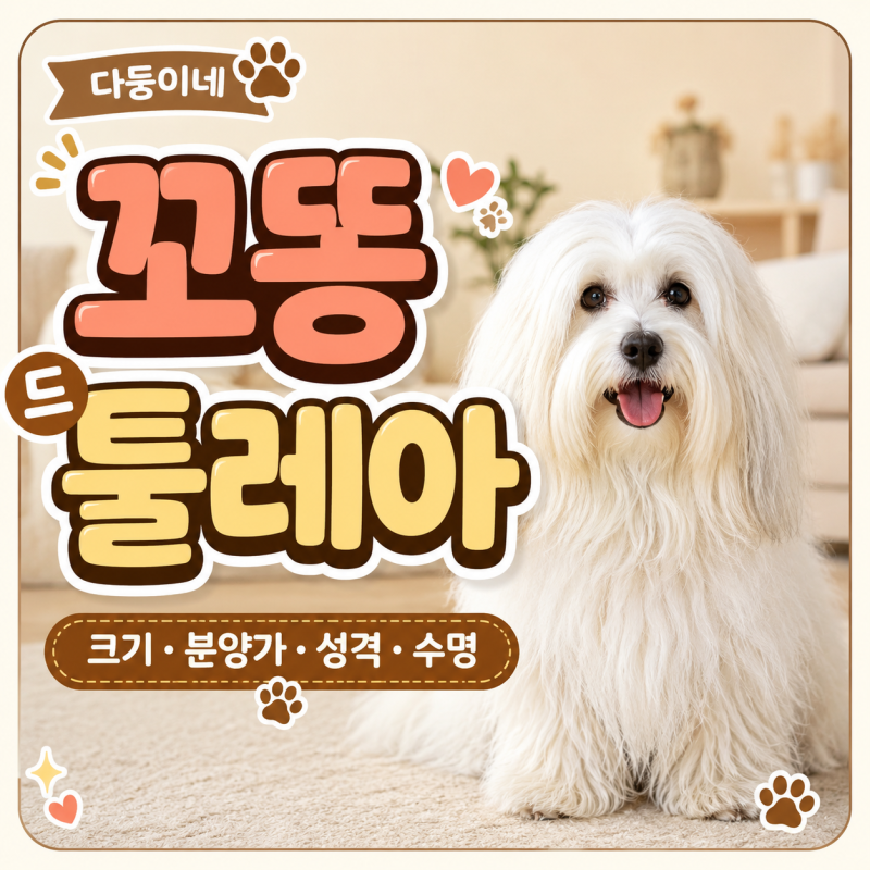 꼬똥 드 툴레아 성견 크기와 분양가 성격 수명 특징 정리
