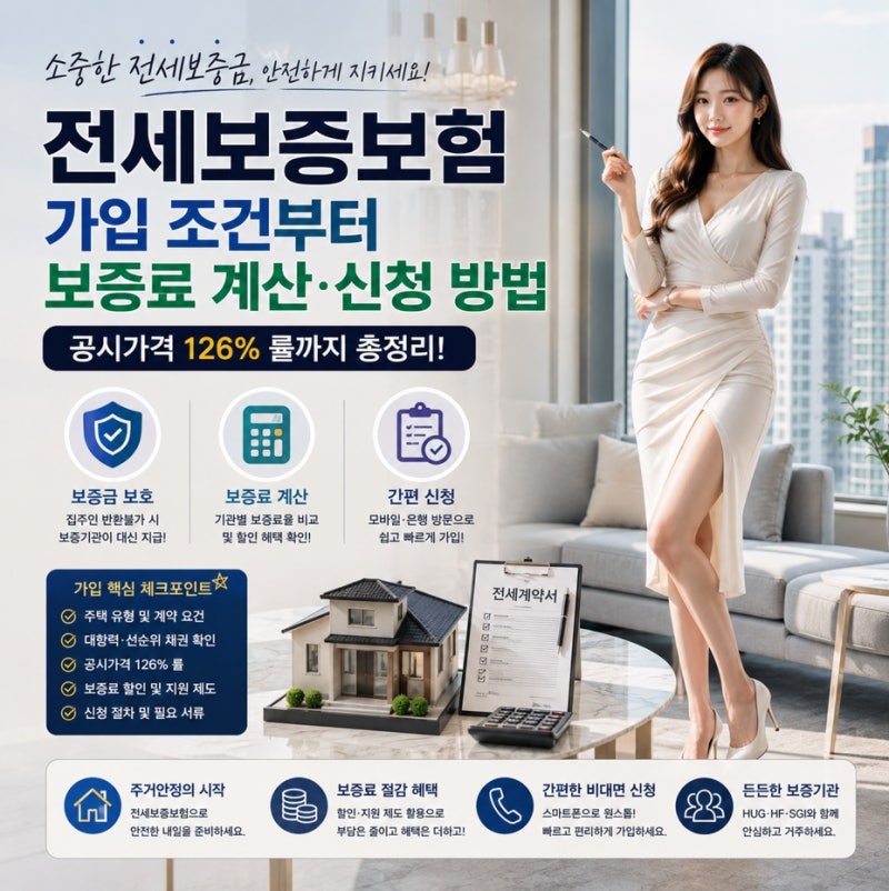 전세보증보험 가입 조건 및 보증료 계산, 공시가격 126% 룰 신청 방법