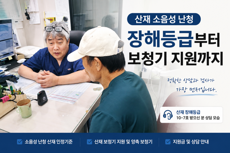 소음성 난청 산재 인정기준부터 보청기 지원까지｜성남 보청기