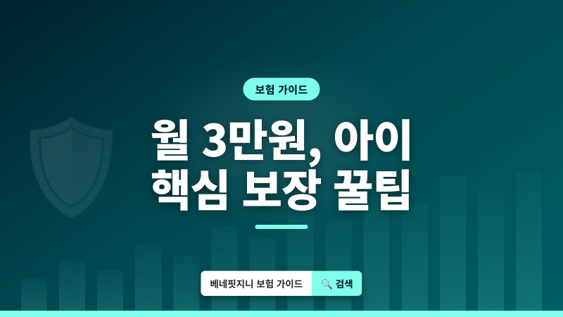 어린이보험 | 월 3만 원대로 우리 아이 핵심 보장 챙기는 법