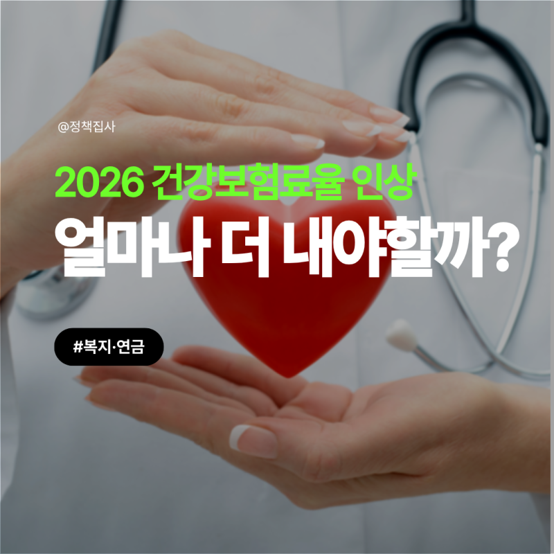 건강보험료율 2026년 인상, 직장·지역가입자 얼마나 더 낼까요?