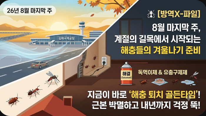 [방역X-파일] 8월의 마지막 주, 계절의 길목에서 시작되는 해충들의 겨울나기 준비