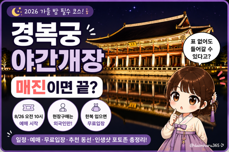 2026 경복궁 야간개장 표 없어도 들어갈 수 있다?ㅣ야간관람 예매 일정·입장권 티켓팅 성공 ....