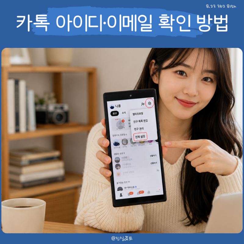카카오톡 아이디 이메일 확인 변경 및 검색 허용 설정 방법