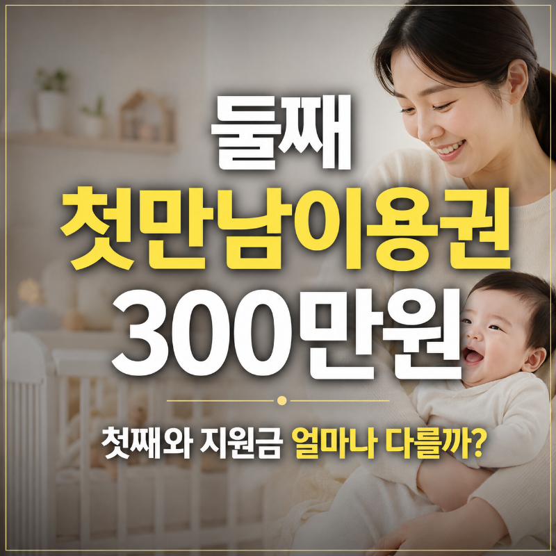 둘째 첫만남이용권 300만원, 첫째와 지원금 얼마나 다를까