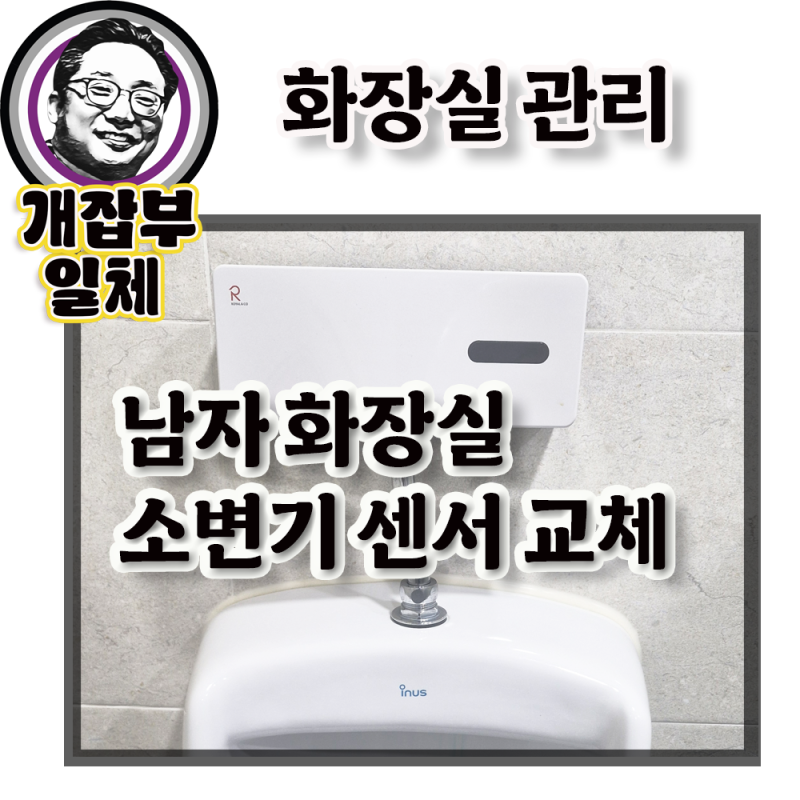 (수시) 남자 소변기 악취 제거, 센서 셀프 교체