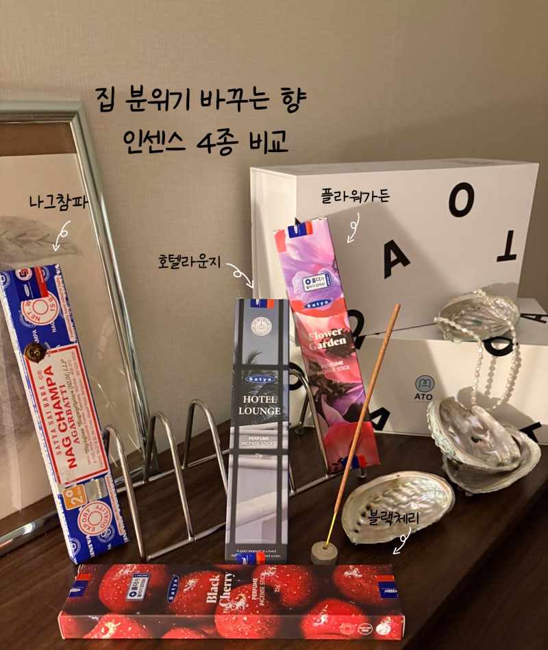 천연인센스스틱 올리브영 인센스 추천 ｜나그참파코리아 사티야 4종 향 비교