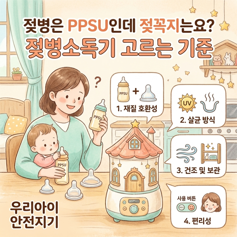 젖병은 PPSU인데 젖꼭지는요? 젖병소독기 고르는 기준