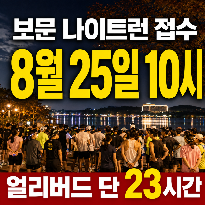 2026 경주 보문 나이트런 접수｜8월 25일 10시 N+스토어 얼리버드 신청방법