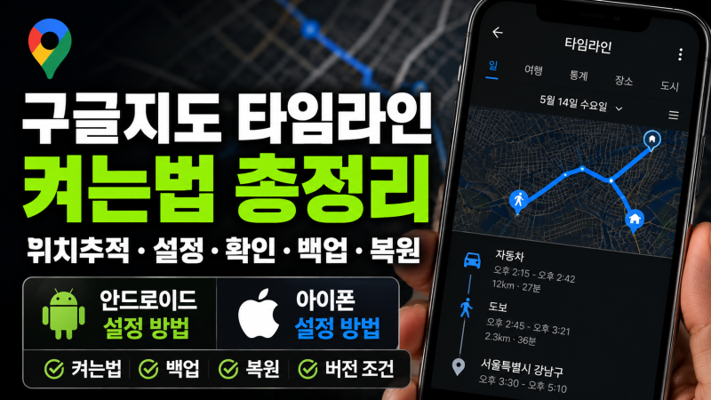 구글지도 타임라인 보는법 총정리｜위치추적 설정·확인·백업·복원·켜는법