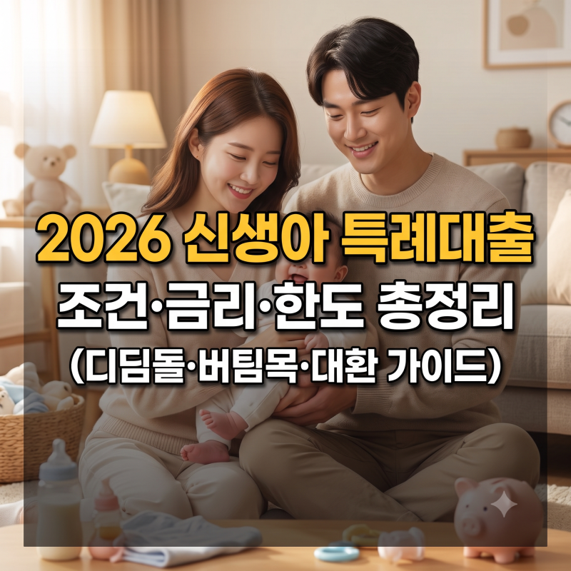 2026 신생아 특례대출 조건 금리 한도 총정리 (디딤돌·버팀목·대환 갈아타기 가이드)