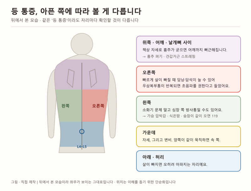 마운자로 등 어깨 통증 한 달 기록, 아픈 쪽마다 확인할 게 다릅니다