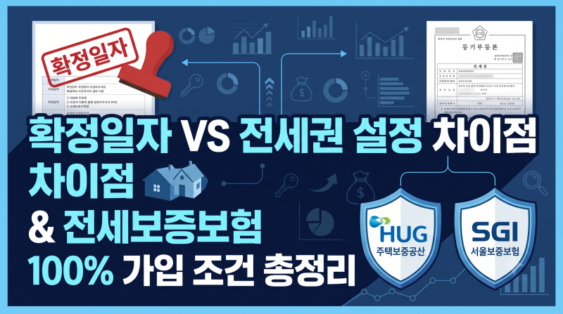 확정일자 vs 전세권 설정 차이점과 전세보증보험 가입 요건