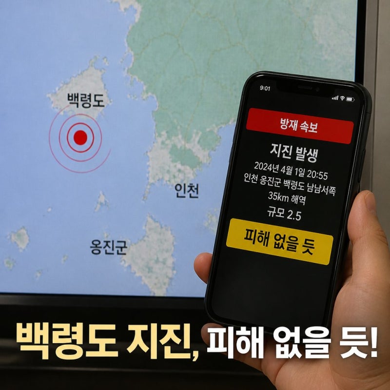 백령도 지진 2.5 인천 해역서 피해 없을 듯