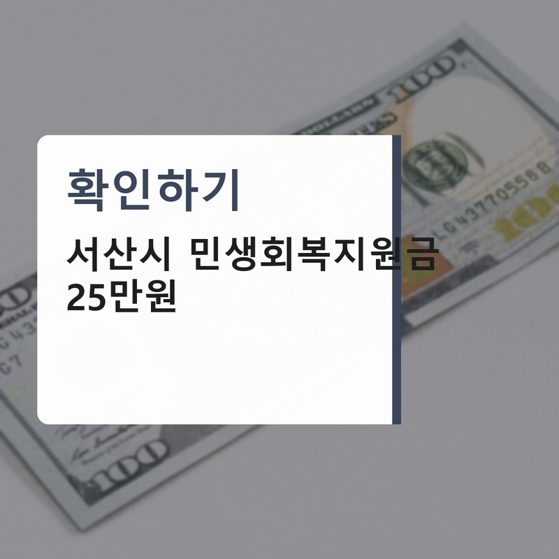 서산시 민생회복지원금 25만원 신청하기