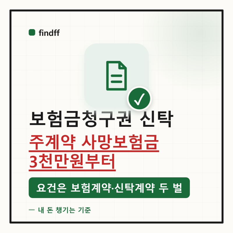 「사망보험금을 신탁으로 남길 수 있다는데」 보험금청구권 신탁 요건 — 보험계약 쪽과 신....