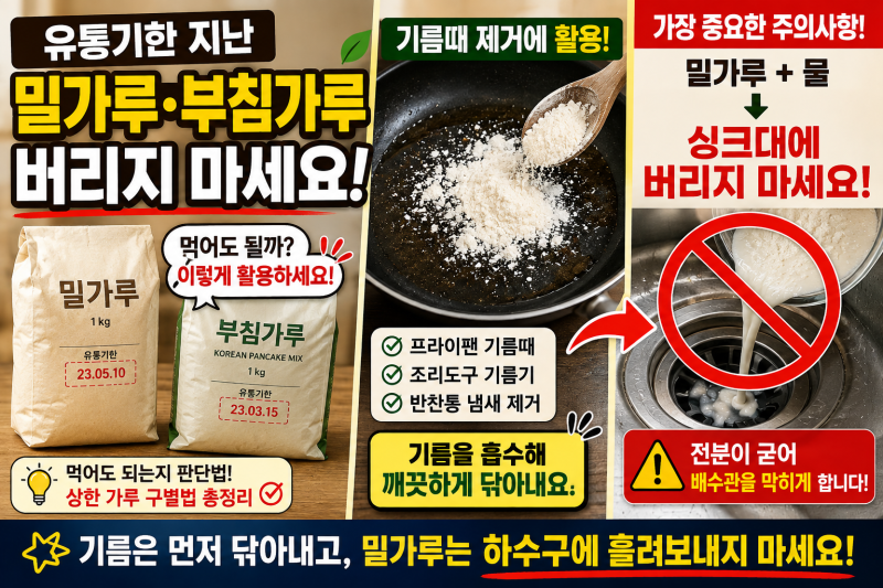 유통기한 지난 밀가루, 그냥 버리지 마세요! 먹어도 되는지부터 하수구 주의사항까지