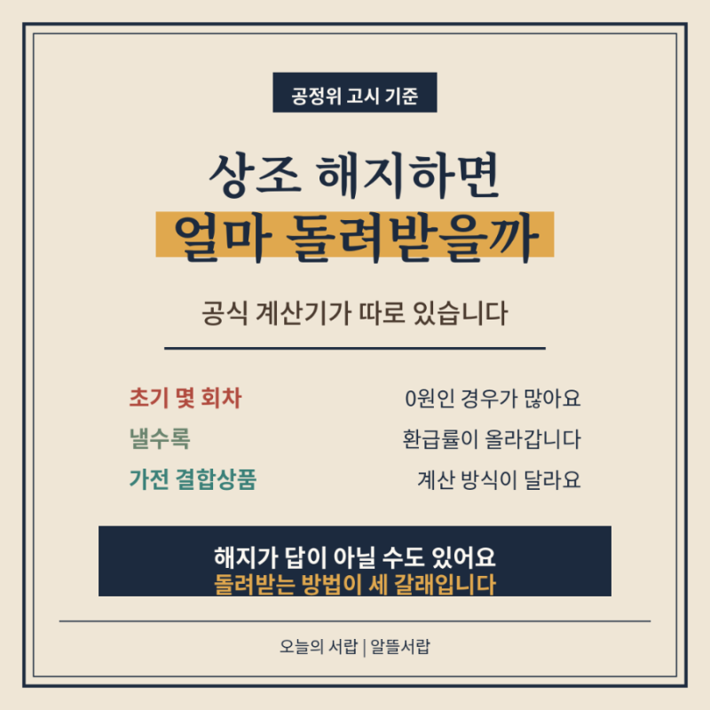 상조 해지하면 얼마 돌려받을까 (공식 계산기 사용법)