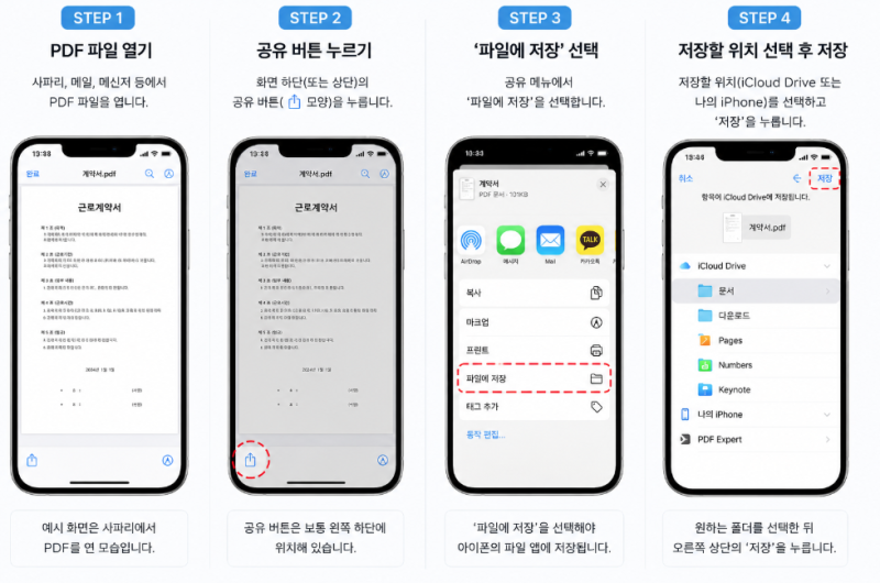 아이폰에서 PDF 파일 저장하는 방법
