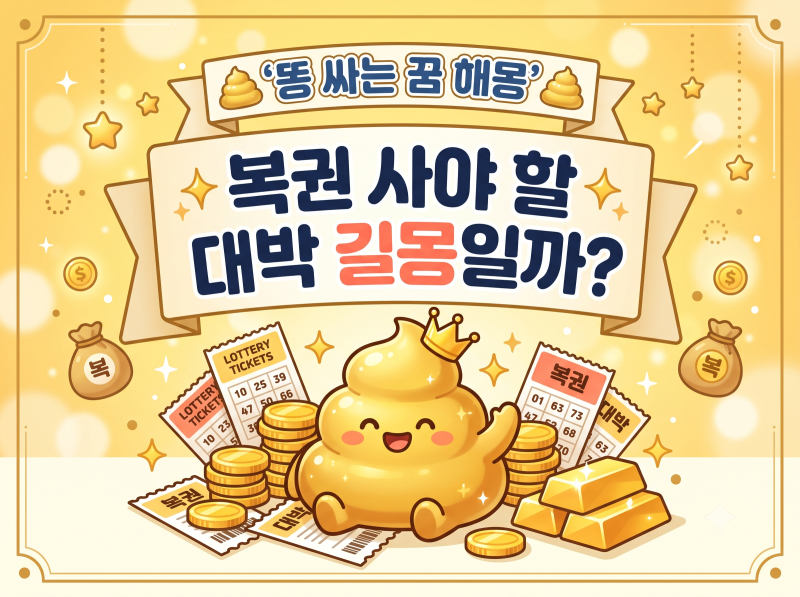 똥 싸는 꿈 해몽 4가지 복권 사야 할 대박 길몽일까?