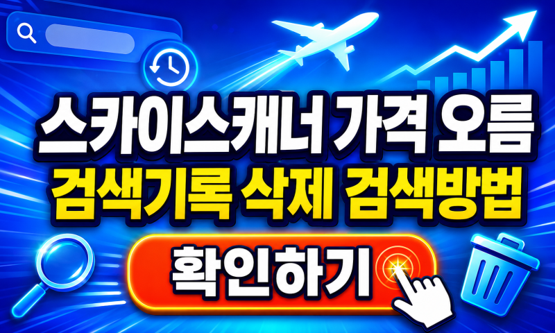 스카이스캐너 가격 오름 검색기록 삭제 검색방법, 계속 볼수록 비싸지는 진짜 이유