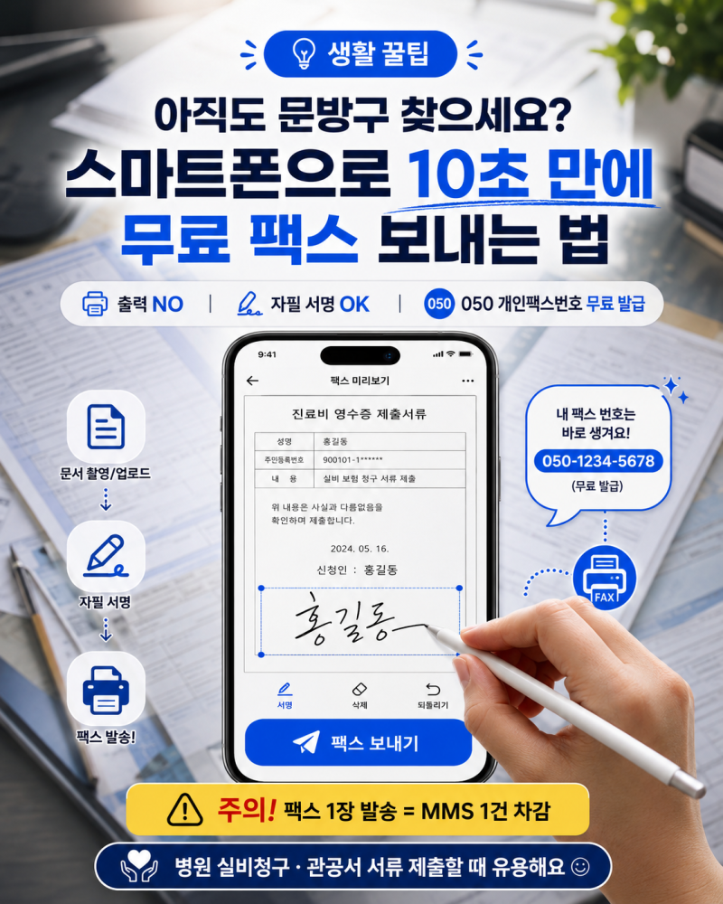 ️아직도 동네 문방구 찾으세요? 스마트폰으로 10초 만에 무료 팩스 보내는 법 (feat. 서명까지....