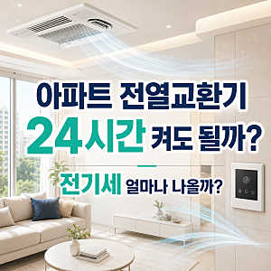 아파트 전열교환기 24시간 켜도 될까? 전기세·사용법 총정리