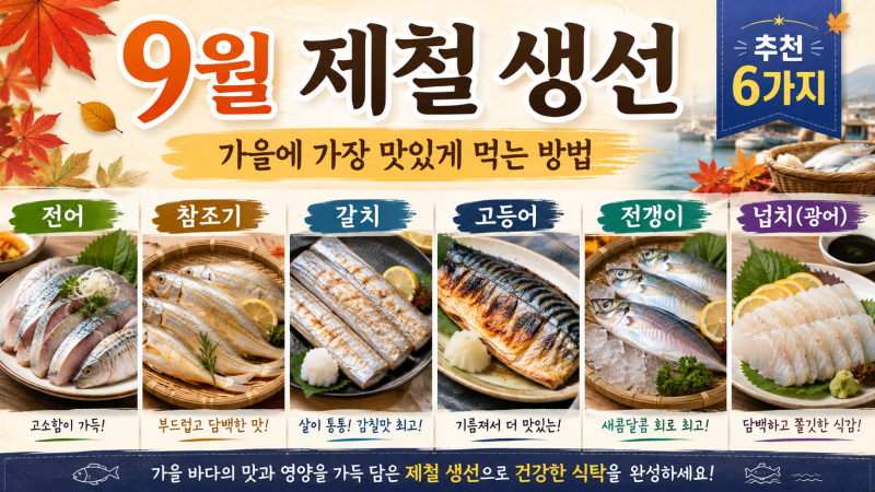 9월 제철 생선 추천, 가을에 가장 맛있게 먹는 방법 총정리!