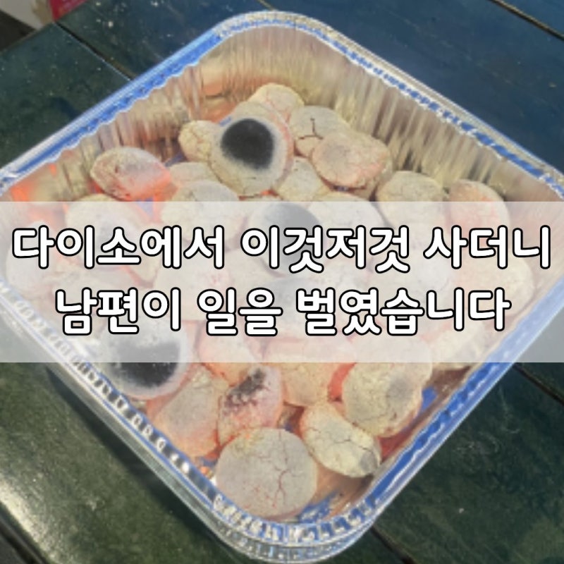 40도 폭염에 숯불을 피웠다고? 다이소에서 준비한 아이들 꼬치구이