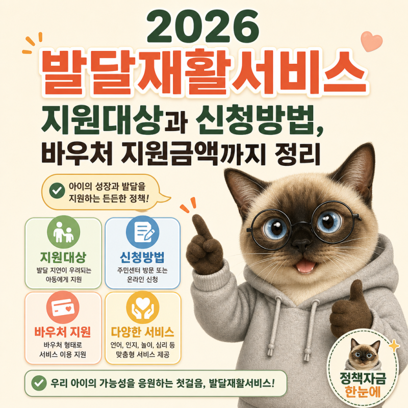 2026 발달재활서비스 지원대상과 신청방법, 바우처 지원금액까지 정리