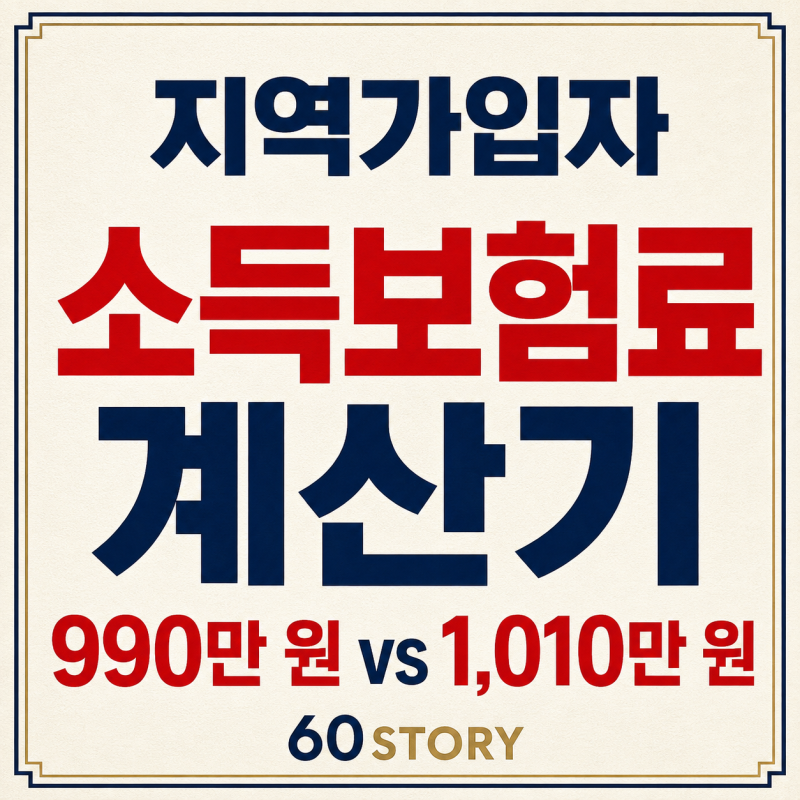 2026년 금융소득 990만 원 vs 1,010만 원 건보료 비교 : 지역가입자 소득보험료 계산기 활용