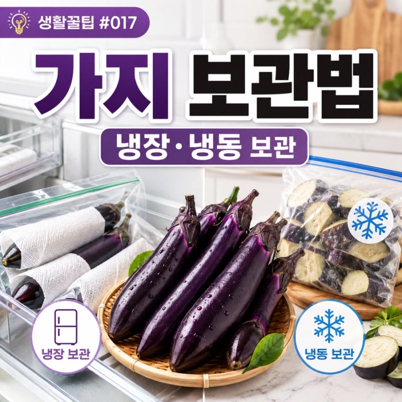 생활꿀팁 #017 | 가지 보관법, 냉장·냉동으로 오래 두고 먹는 방법