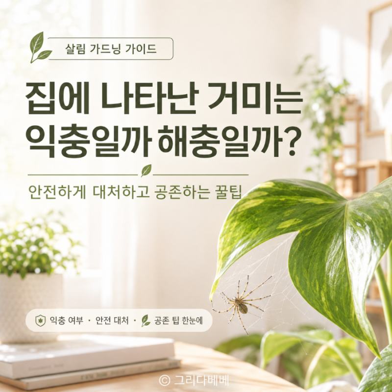 집에 나타난 거미는 익충일까 해충일까? 안전하게 대처하고 공존하는 꿀팁