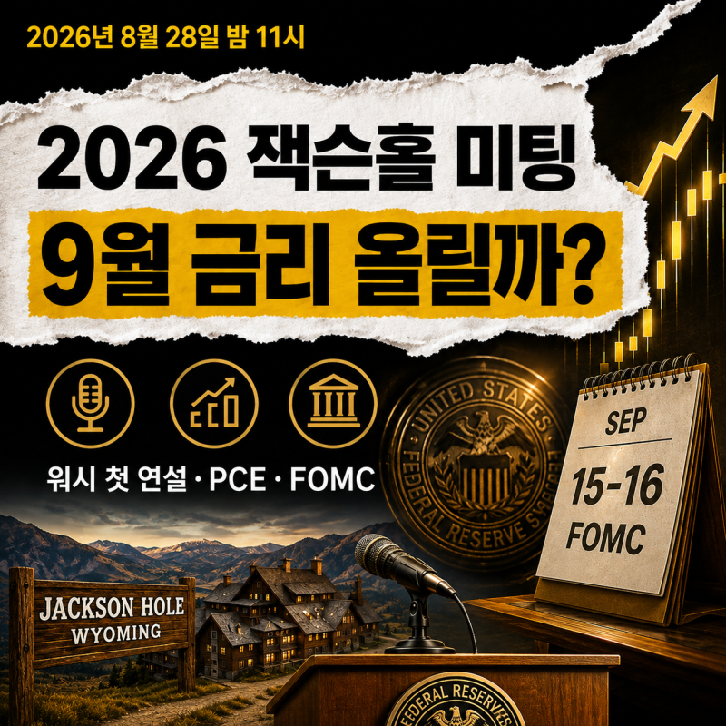 2026 잭슨홀 미팅 날짜 언제? 8월 일정·워시 연준 의장 첫 연설, 9월 FOMC 금리 인상 신호 나올까