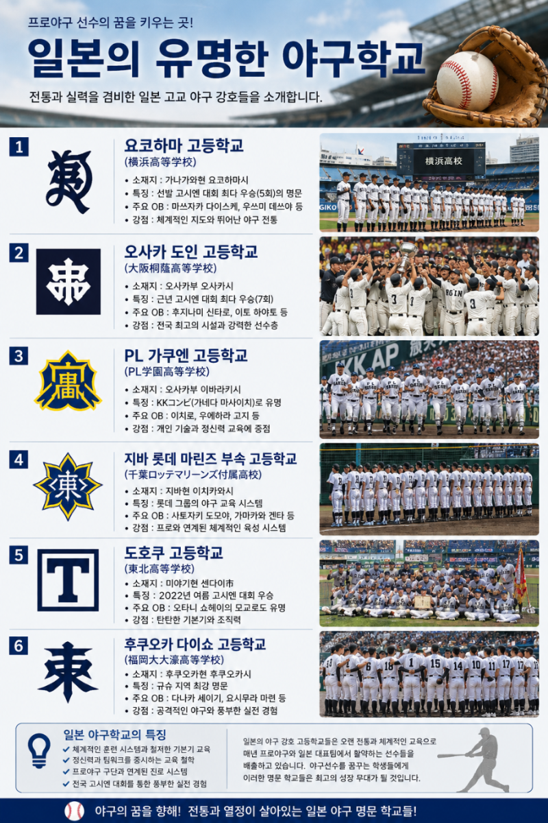 일본의 유명한 야구학교