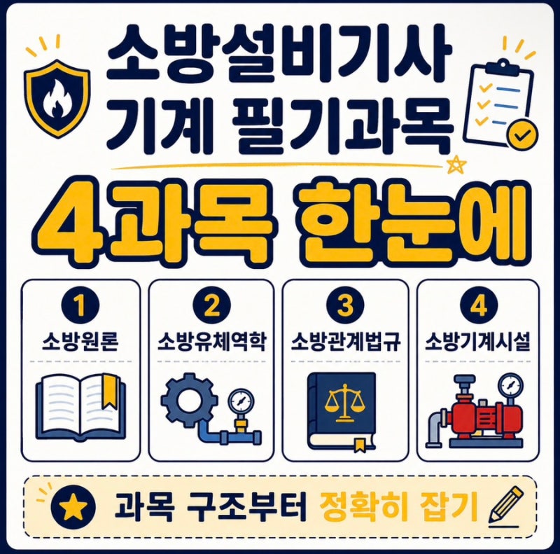 소방설비기사 기계 필기과목 4과목부터 공부 순서까지 정리