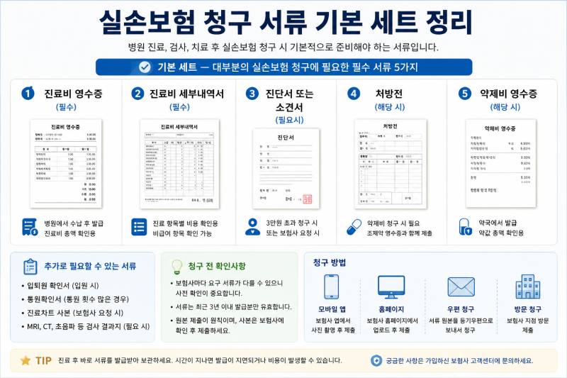 실손보험 청구 서류,진료비 세부내역서 실비,실손24 청구방법