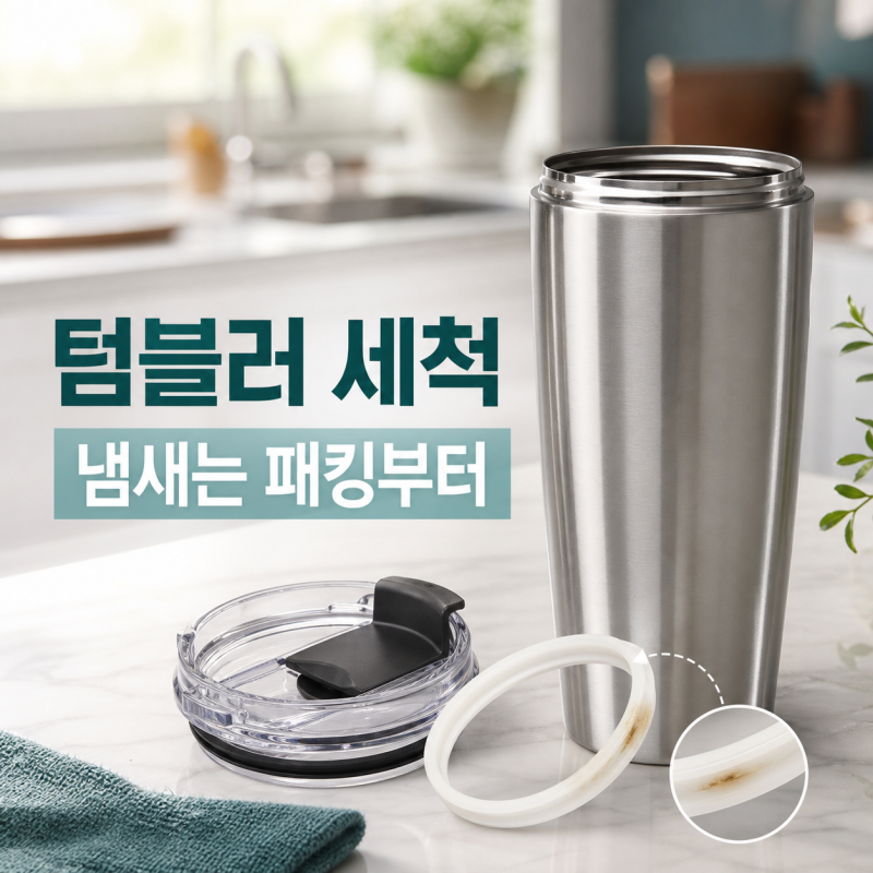 텀블러 세척, 커피 냄새가 남으면 몸통보다 뚜껑 패킹부터 빼세요