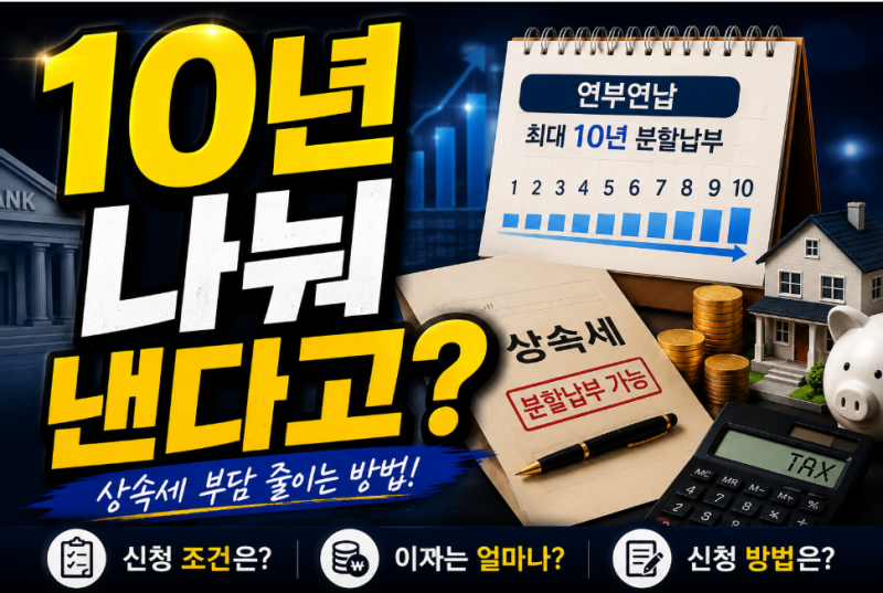 상속세 한꺼번에 안 내도 된다? 최대 10년 나눠 내는 연부연납